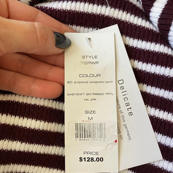 french Connection BNWT Cowl Stripe Ribbed Sweater - Picture 10 of 12